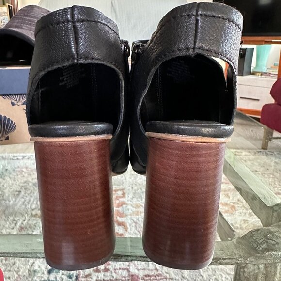 Treasure & Bond Open Toe Sandal Bootie - Black Leather‎ Upper - Stacked Heel-Zip - Picture 5 of 8